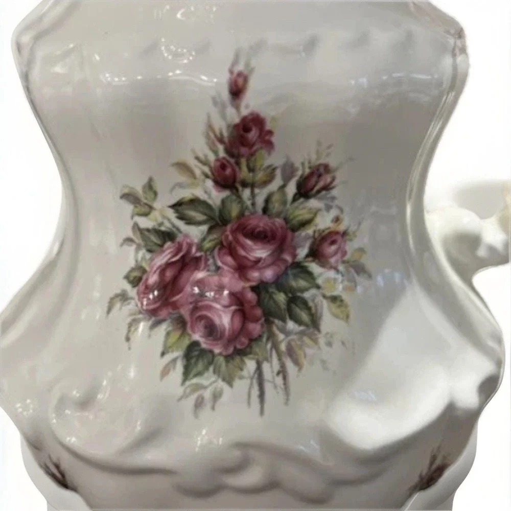 VB Athena California USA Ceramic Pitcher‎ Rose Transferware Pattern 11.5